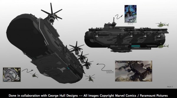 The Avengers 2012 - Concept Art Officiel du Helicarrier