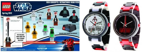 New LEGO Star Wars 2012 Watches & Pens