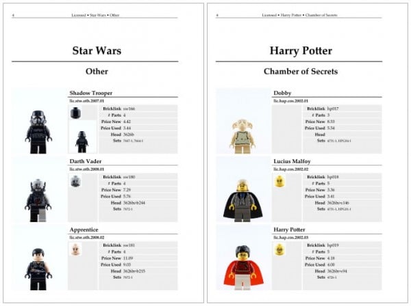 The Star Wars Lego Minifigure Catalog & The Harry Potter Lego Minifigure Catalog