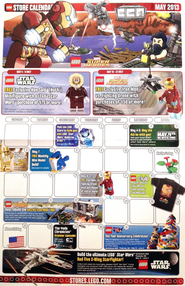 LEGO Store Calendar May 2013 (USA)