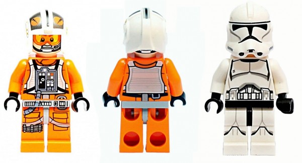 LEGO Star Wars 2014 minifigs : X-Wing Pilot (75032) & Clone Trooper (75028)