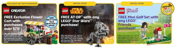 LEGO Store Calendar (US / January 2015) exclusive offers