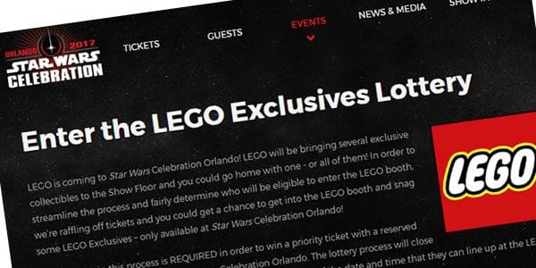 star wars celebration lego exclusive lottery