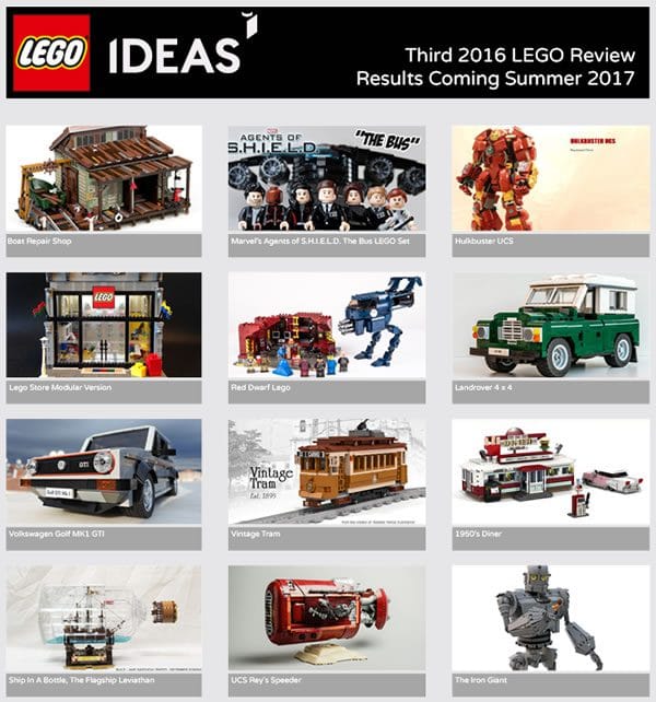 LEGO IDEAS : 11 nouveaux projets sont dans la course