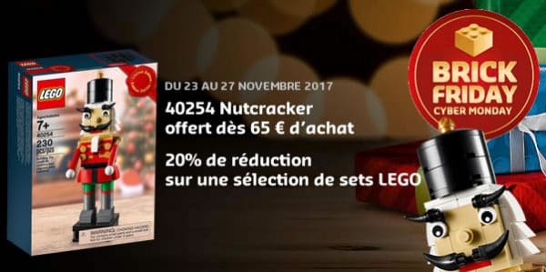 Brick Friday / Cyber Monday chez LEGO : 20% de réduction et set offert