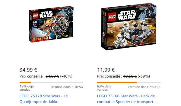 Vente flash sur deux sets LEGO Star Wars chez amazon