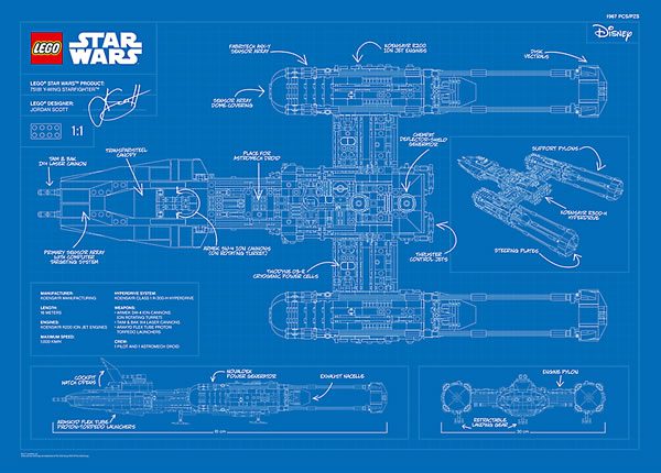 5005624 LEGO Star Wars 75181 UCS Y-Wing Starfighter Blueprint