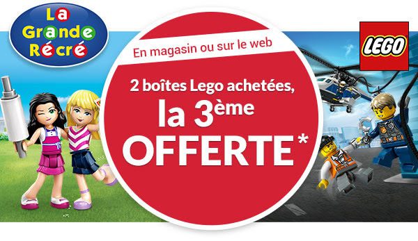 Chez la Grande Récré : 2 boites LEGO achetées, la 3ème offerte