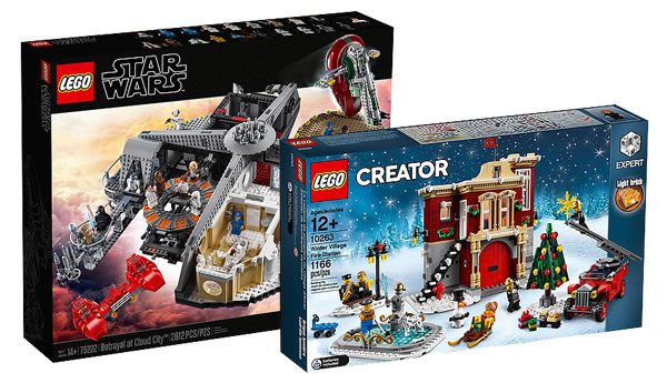 LEGO Star Wars 75222 Betrayal at Cloud City (349.99€) et Creator Expert 10263 Winter Village Fire Station (99.99 €)