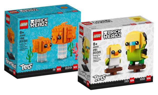 LEGO BrickHeadz Pets 2021 40442 Goldfish et 40443 Budgie