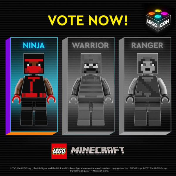 lego minecraft skin character vote lego con 2021