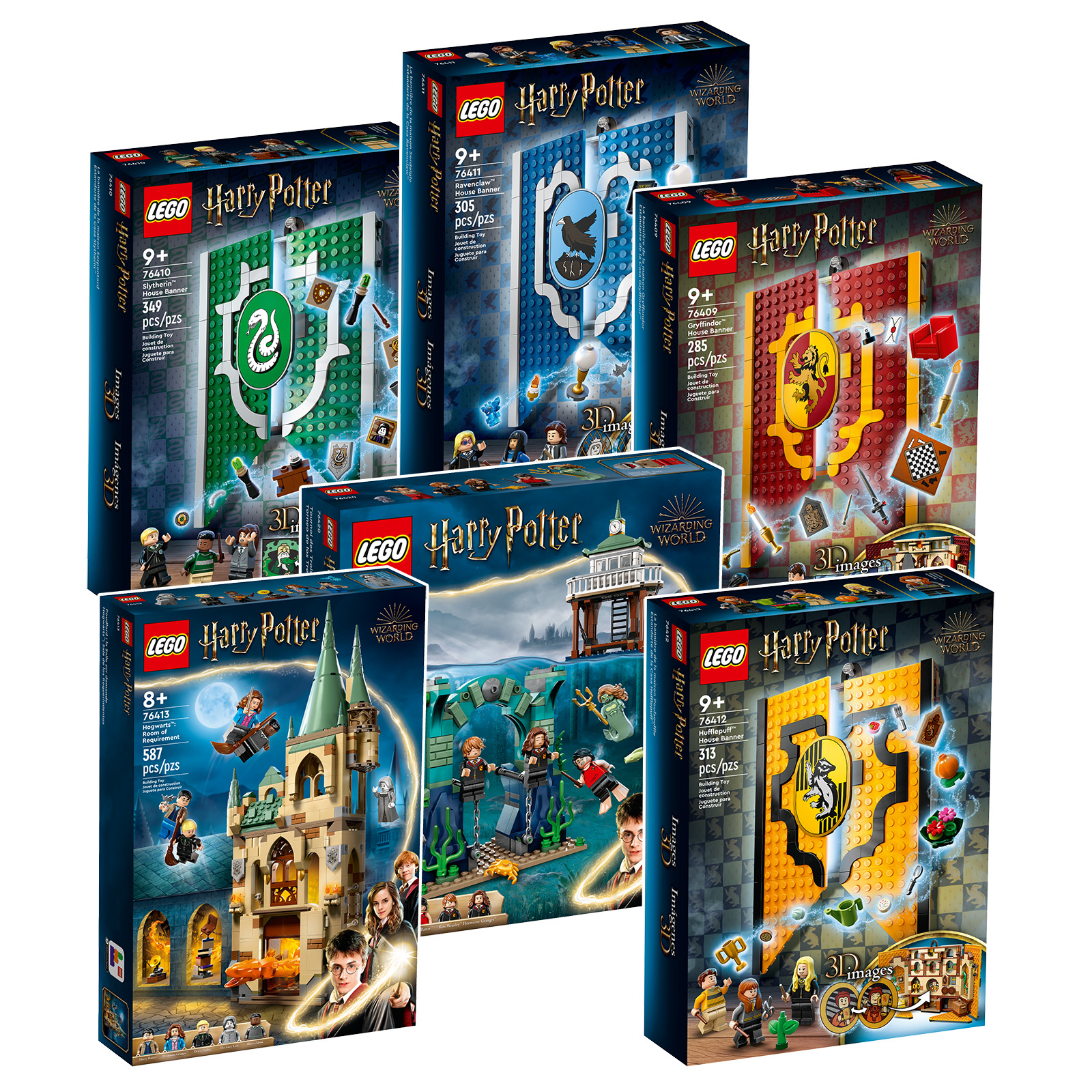 Brand new for March 2023: LEGO Harry Potter House Banner 76409, 76410,  76411 and 76412! 