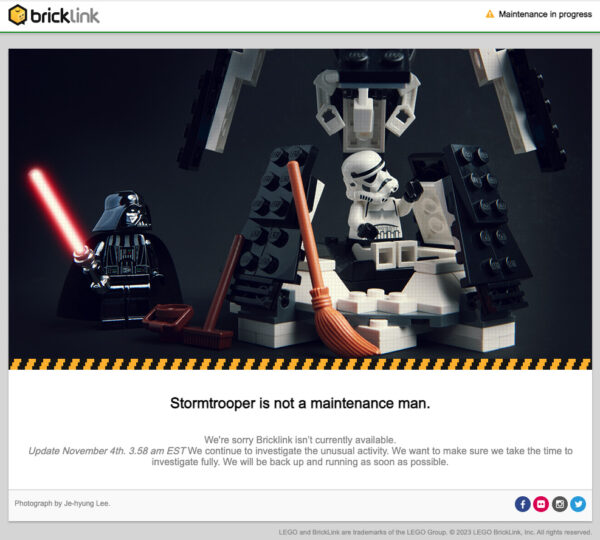 bricklink down novembre 2023