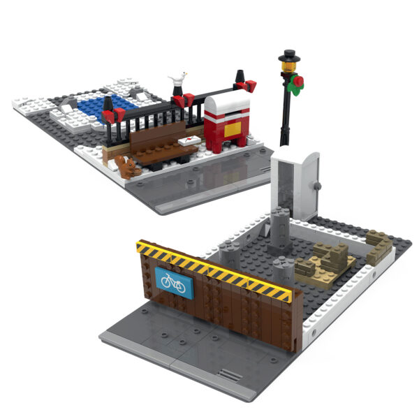 lego instructions modular winter scene construction site