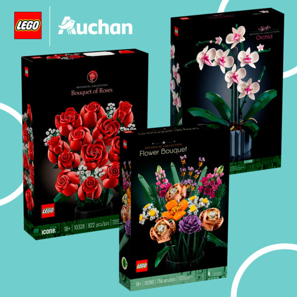 auchan fete meres 2024 lego fleurs plastique