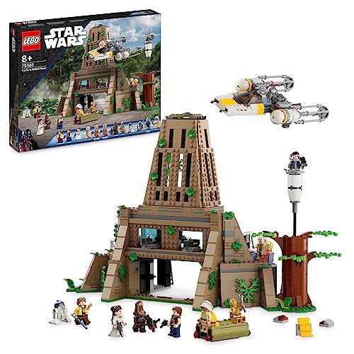 LEGO 75365 Star Wars La Base Rebelle de Yavin 4, Set Comprenant 10 Minifigurines Dont Luke Skywalker, la Princesse Leia, Chewbacca, Plus 2 Figurines de Droïdes, Un Y-Wing et Une Salle de Briefing