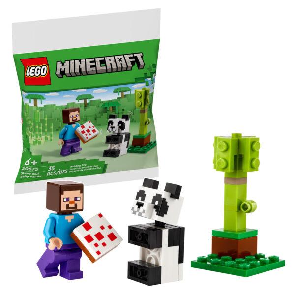 30672 lego minecraft steve baby panda polybag gwp