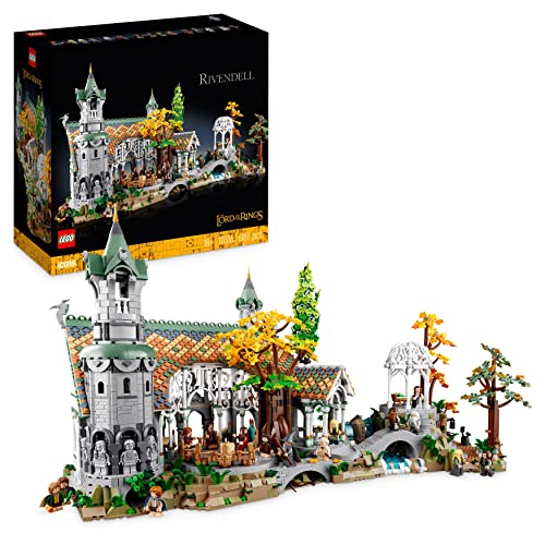 LEGO Icons Le Seigneur des Anneaux : Fondcombe, Construisez la Vallée de la Terre du Milieu, Grand Set Immersif avec 15 Minifigurines incluant Frodon, Sam et Bilbon Sacquet 10316