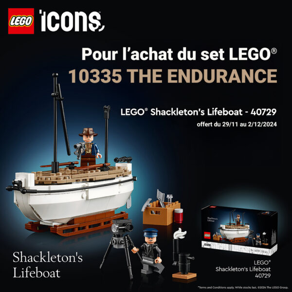 40729 lego shackleton lifeboat offert 10335 black friday 2024