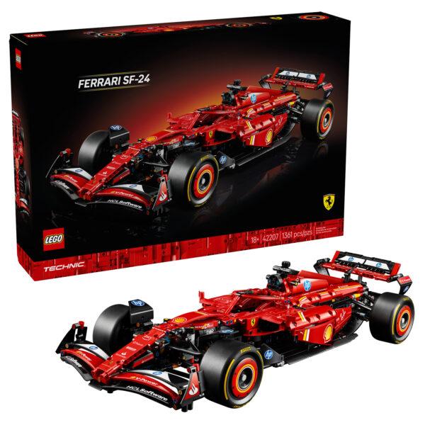 LEGO Technic F1 Ferrari SF-24 - Maquette de Voiture de Course Collector à échelle 1/8 - Inclut Moteur V6, boîte de Vitesses, DRS et Volant - Idée Cadeau pour Adulte et Adolescent 42207