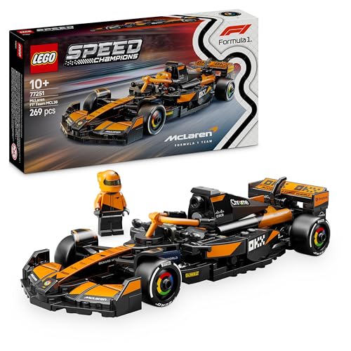 LEGO Speed Champions Voiture F1 McLaren Team MCL38 - Jeu de Construction avec véhicule de Course - Minifigurine Collector de Pilote de Formule 1 - Maquette pour garçons et Filles dès 10 Ans 77251