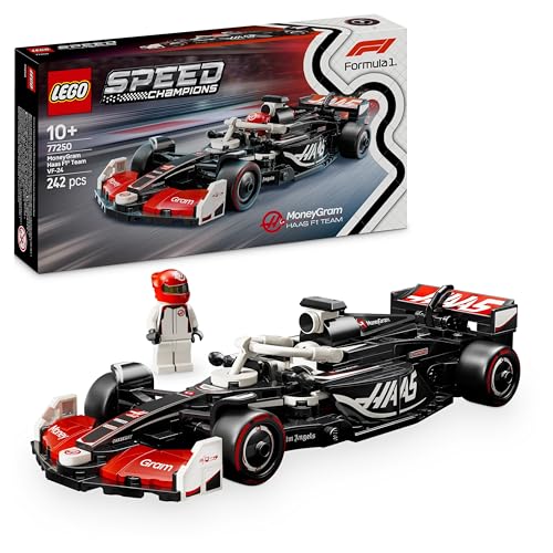 LEGO Speed Champions Voiture F1 MoneyGram Haas Team VF-24 - Jeu de construction avec véhicule de course - Minifigurine collector de pilote de Formule 1 - Maquette pour garçon et fille dès 10 ans 77250