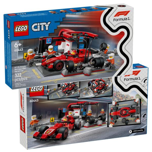 60443 lego city f1 pit stop pit crew with ferrari car