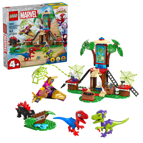 11200 lego marvel spidey gobby raptor battle tree house hq