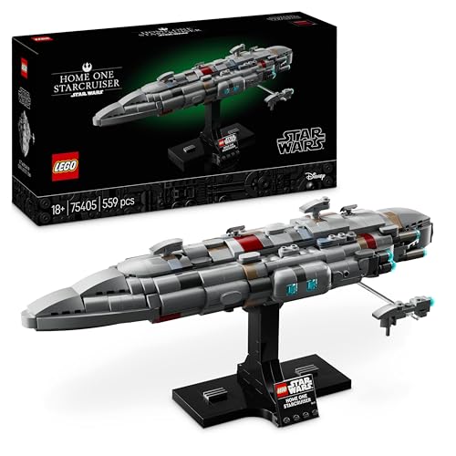 LEGO Star Wars : Le Retour du Jedi Le Starcruiser Home One - Vaisseau Collector avec présentoir - Inclut la frégate médicale Nebulon-B - Idée de Cadeau d'anniversaire pour Adulte et Adolescent 75405