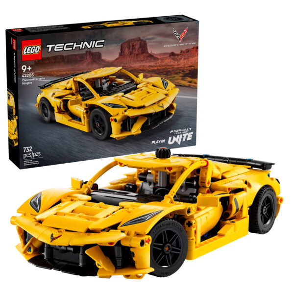 LEGO Technic Chevrolet Corvette Stingray - Jeu de Construction pour garçon et Fille dès 9 Ans - Maquette de Voiture de Sport - Inclut Un Moteur 6 cylindres - Idée Cadeau pour Fans de véhicules 42205