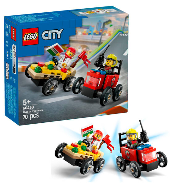 60458 lego city pizza vs fire truck