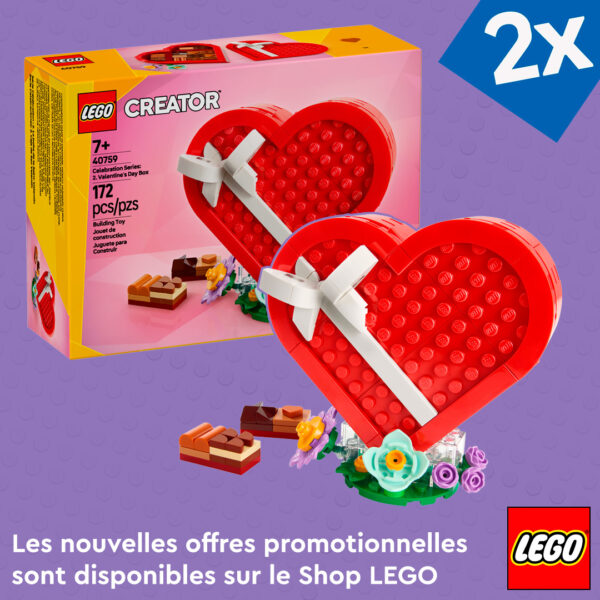 Sur le Shop LEGO : le set 40759 Celebration Series : 2. Valentine's Day Box est offert dès 75 € d'achat