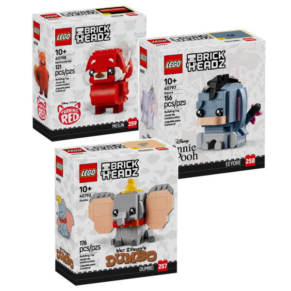 Nouveautés LEGO BrickHeadz 2025 : les sets 40792 Dumbo, 40797 Eeyore et 4078 Red Panda Mei sont en ligne sur le Shop