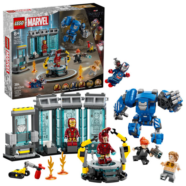 76315 lego marvel iron man laboratory hall of armor 5