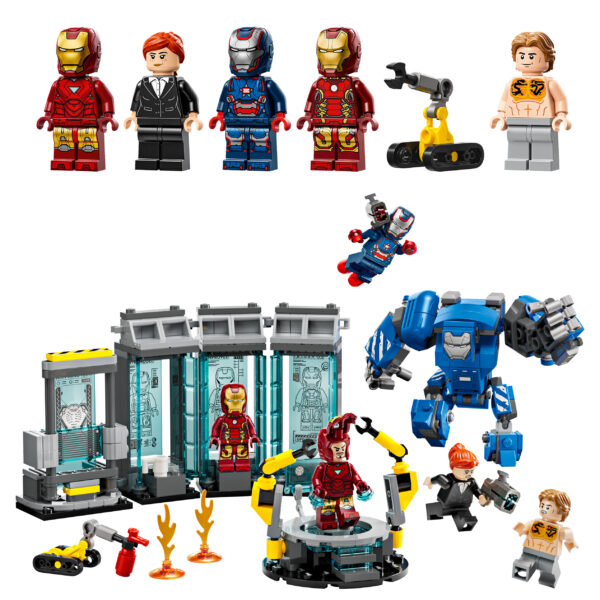 76315 lego marvel iron man laboratory hall of armor 6